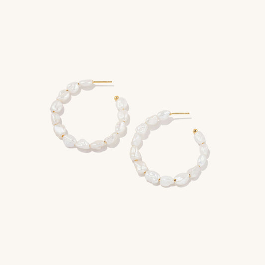 Pearl Hoop Earrings