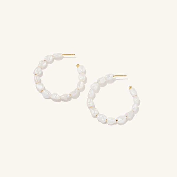 Pearl Hoop Earrings
